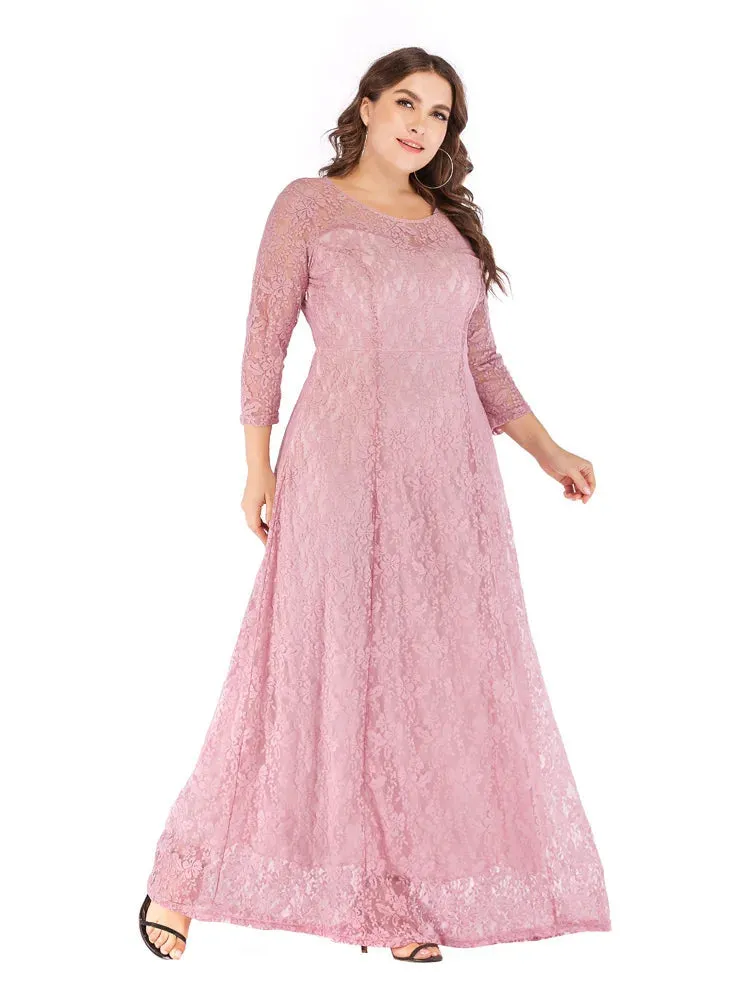 Plus Size Elegant Lace Dress