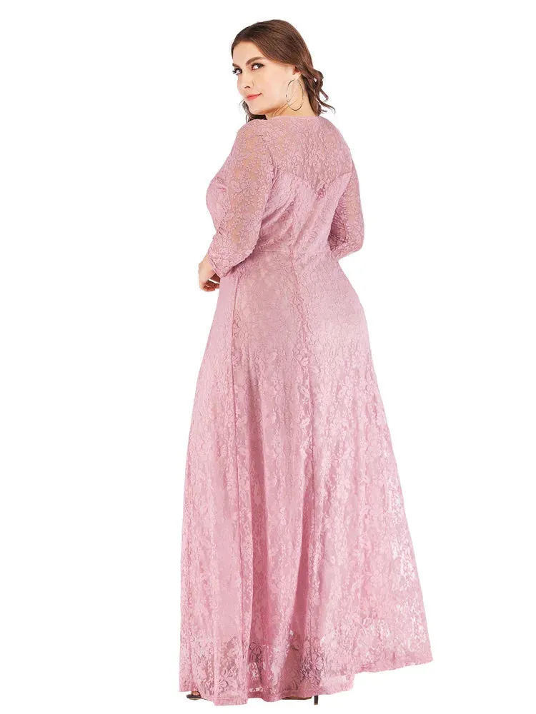 Plus Size Elegant Lace Dress