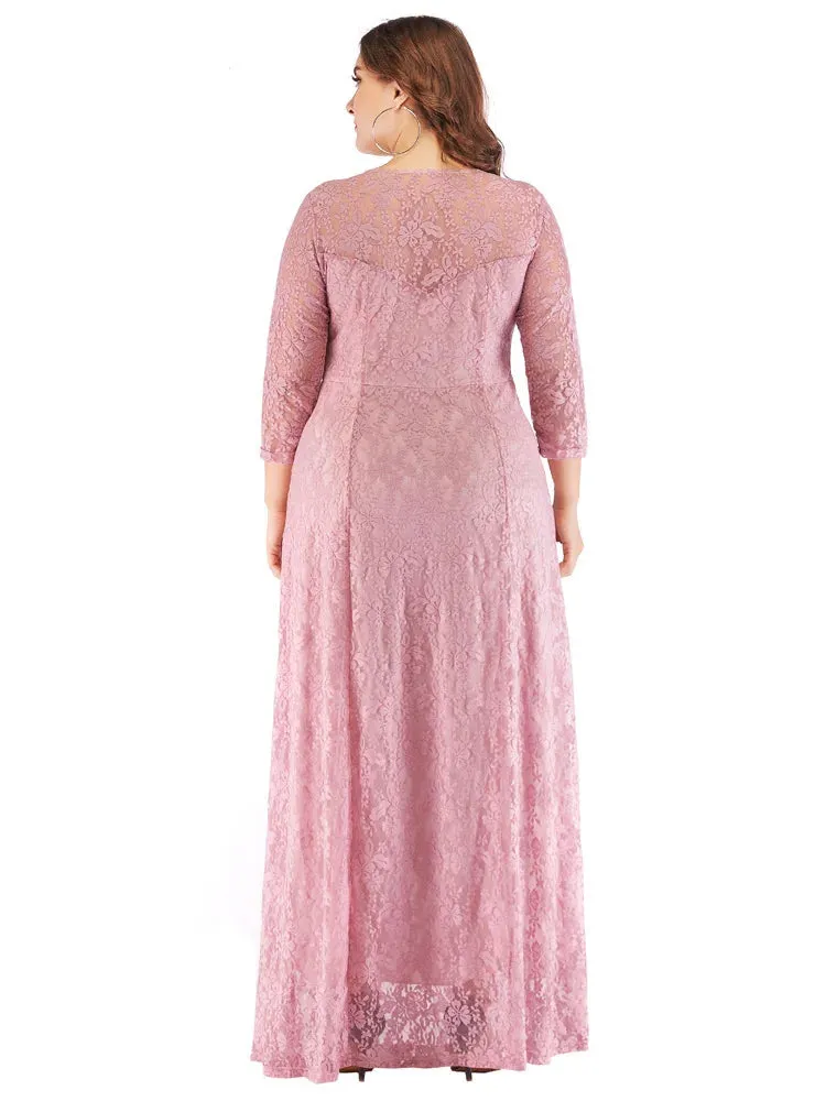 Plus Size Elegant Lace Dress