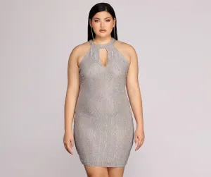 Plus Stunning In Charming Silver Formal Dress