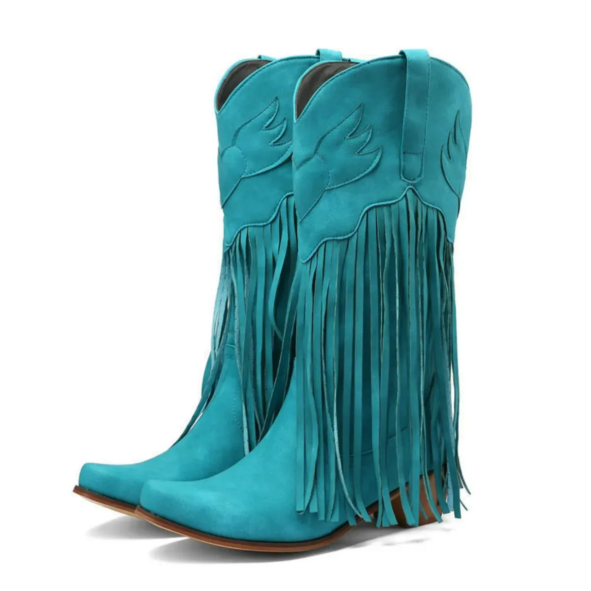 Point Toe Block Heels Boots