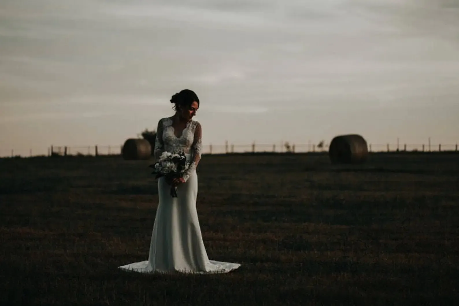 Polka Dot Lace Fit & Flare Wedding Dress Lauren