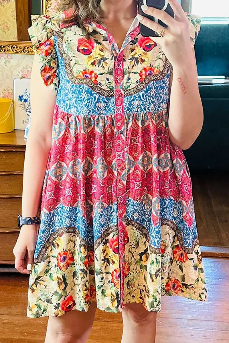 PREORDER! ETA 4/16 In Your Happy Place Rose Ruffle Mini Dress **SHIPPING EXPECTED TO BEGIN ON DATE 4/16**