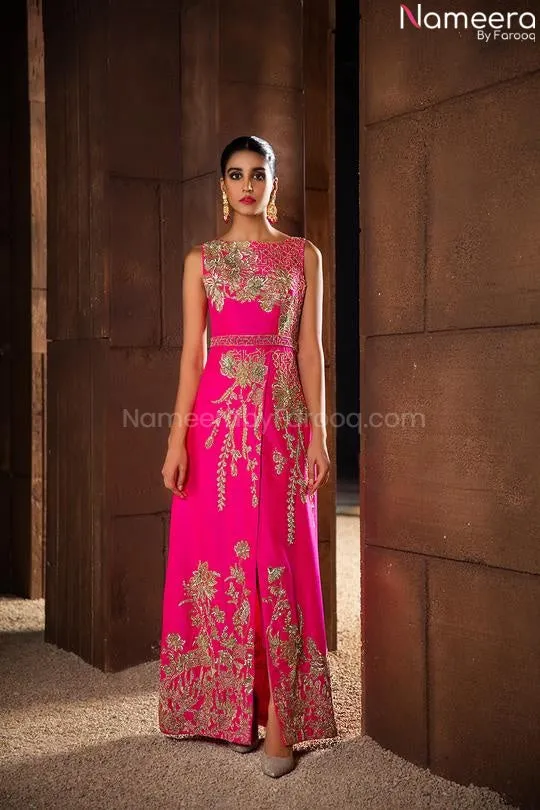 Pretty Pink Long Kurti Design for Wedding Party #PN826