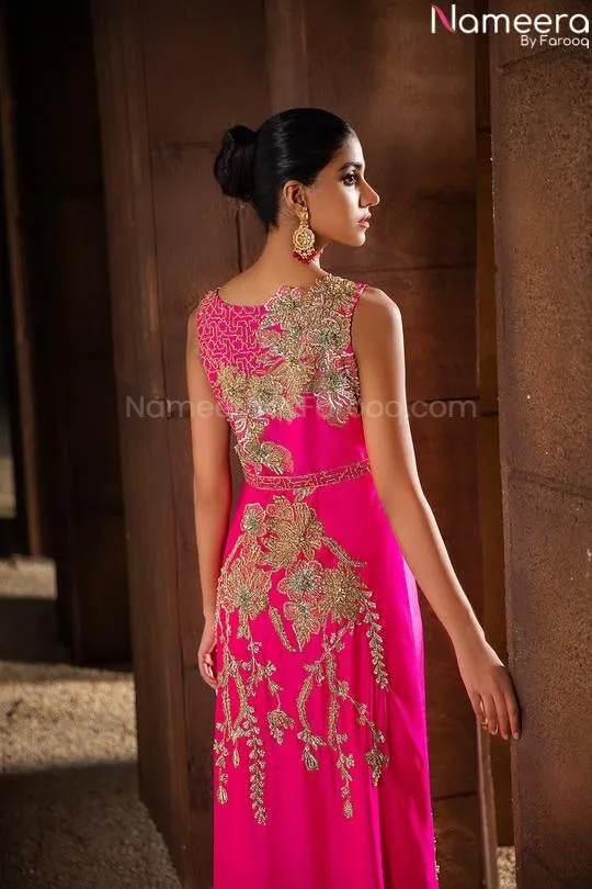 Pretty Pink Long Kurti Design for Wedding Party #PN826