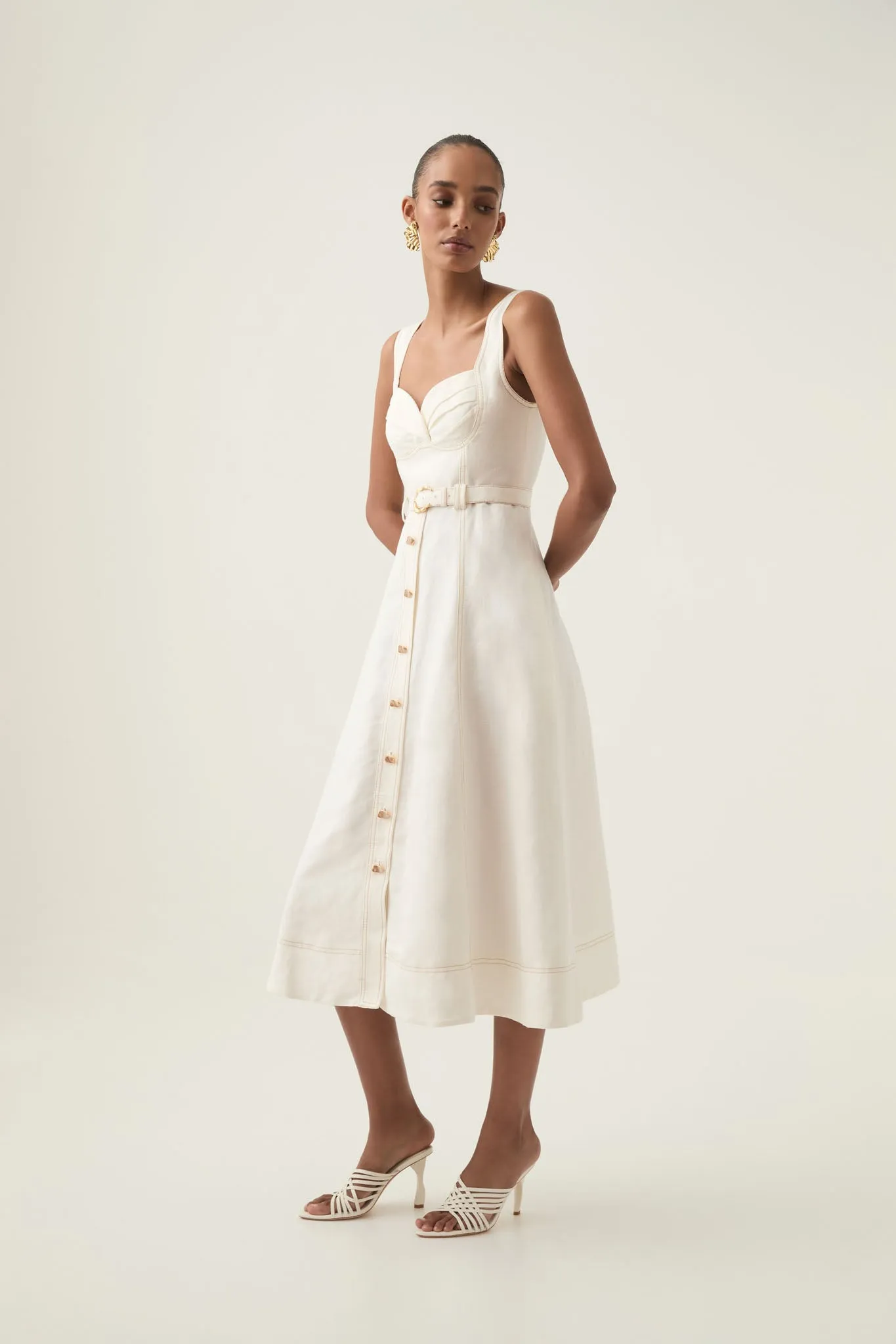 Primary Belted Midi Dress