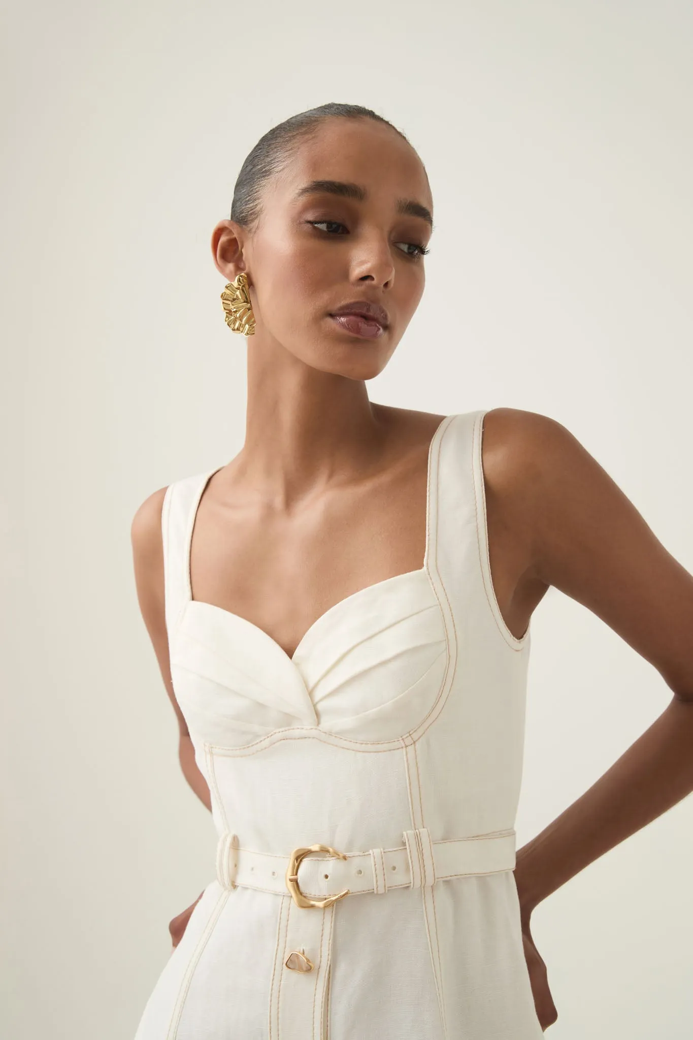 Primary Belted Midi Dress