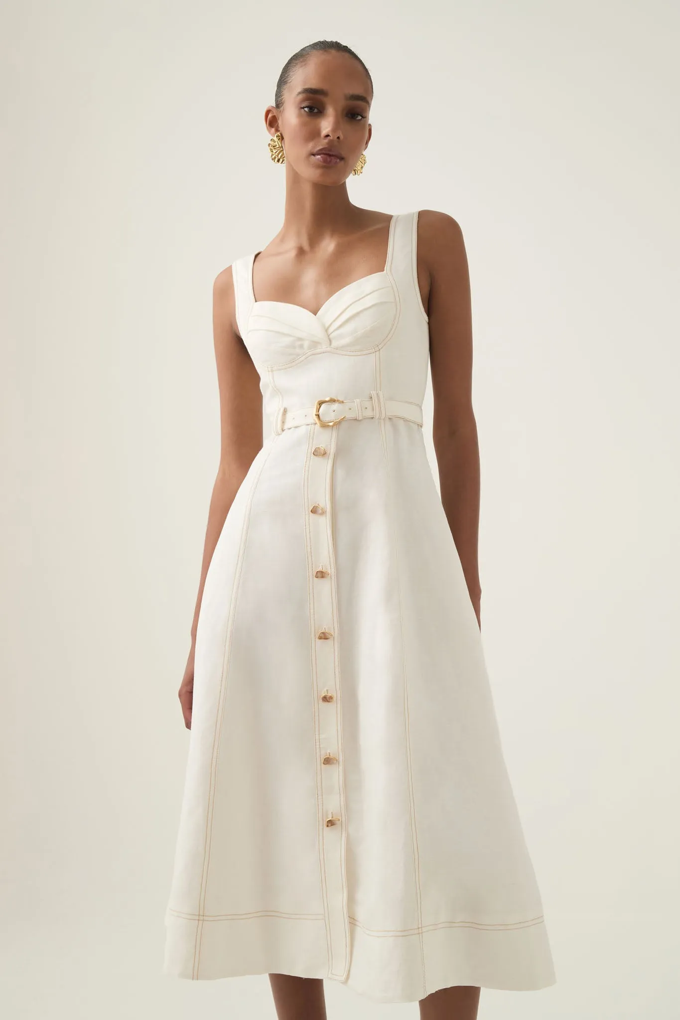 Primary Belted Midi Dress