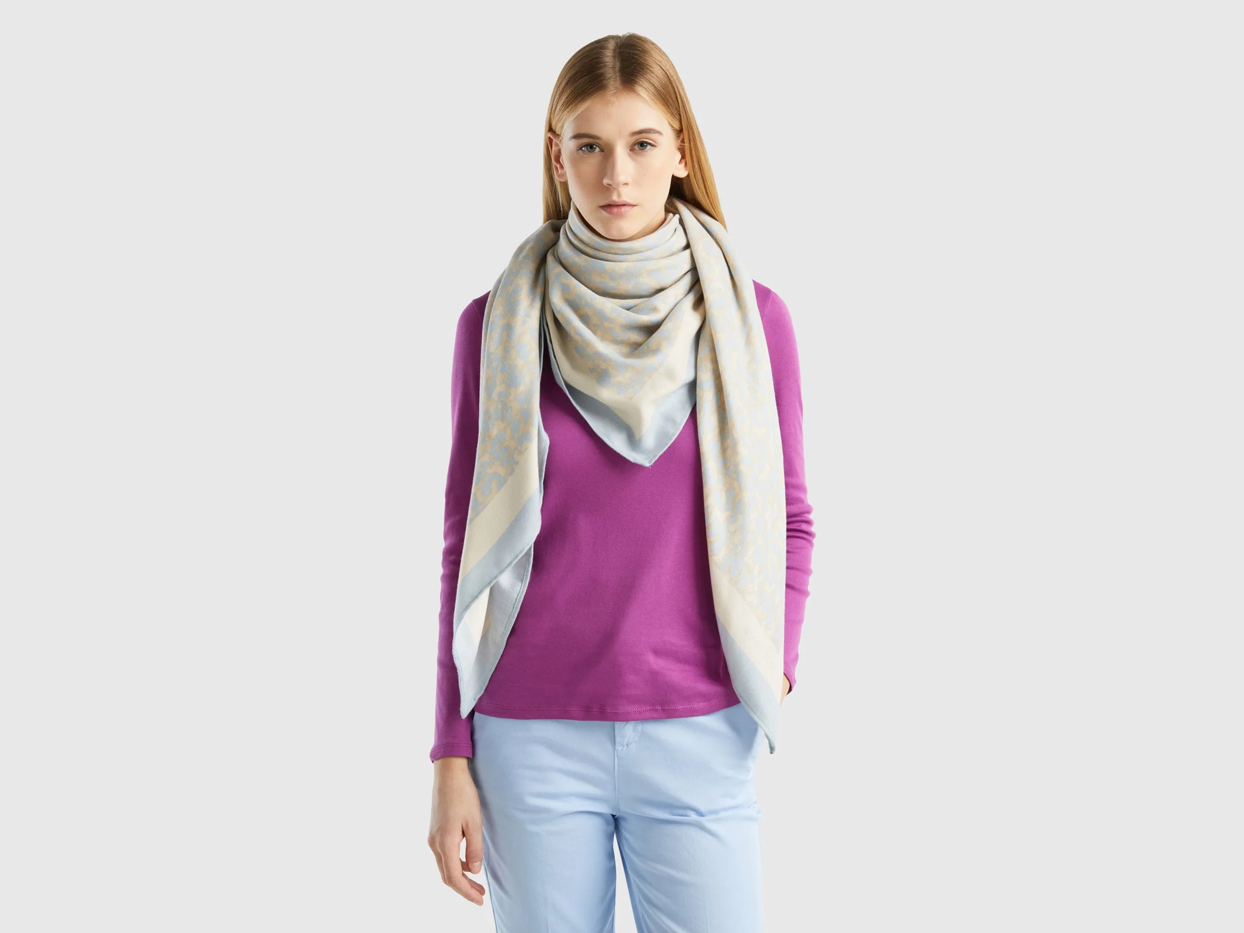 Printed Viscose Blend Scarf
