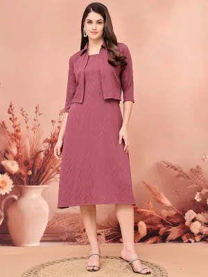 Purple Color Self Design  Ethnic Dress