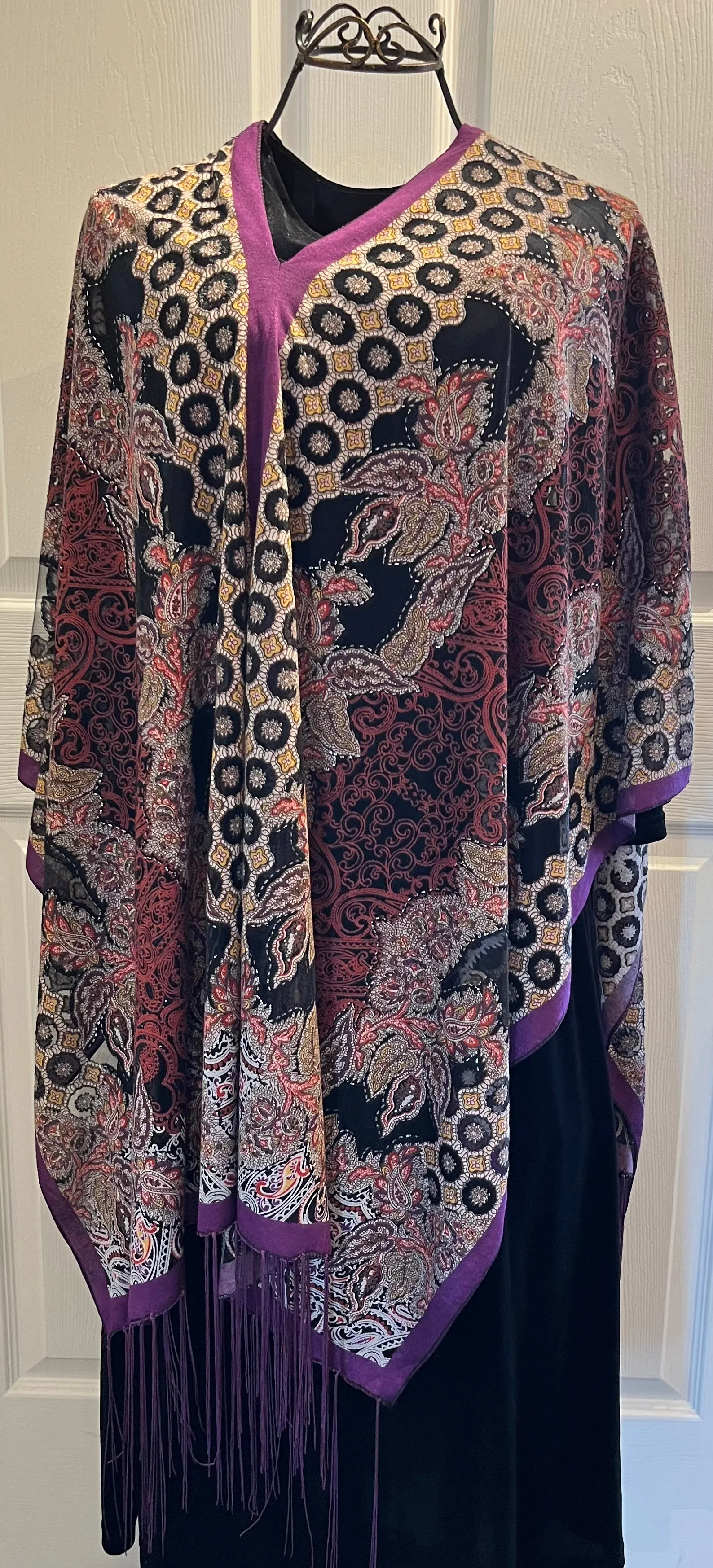 Purple Trimmed Multi Florence 7-Way Scarf