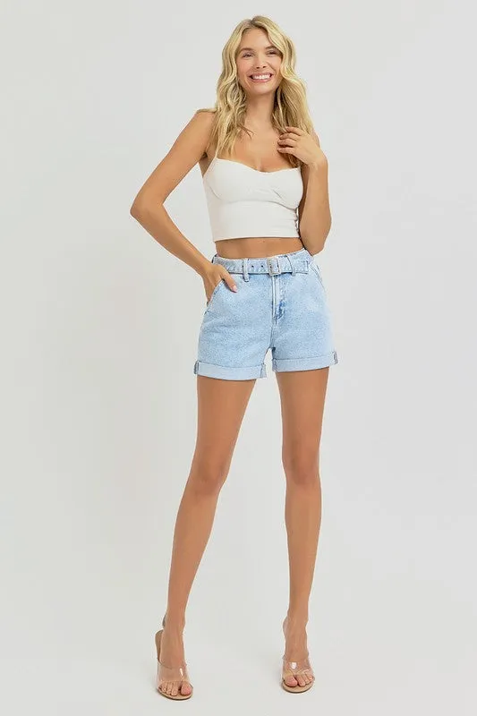 "Anne" High Waist Belted Shorts