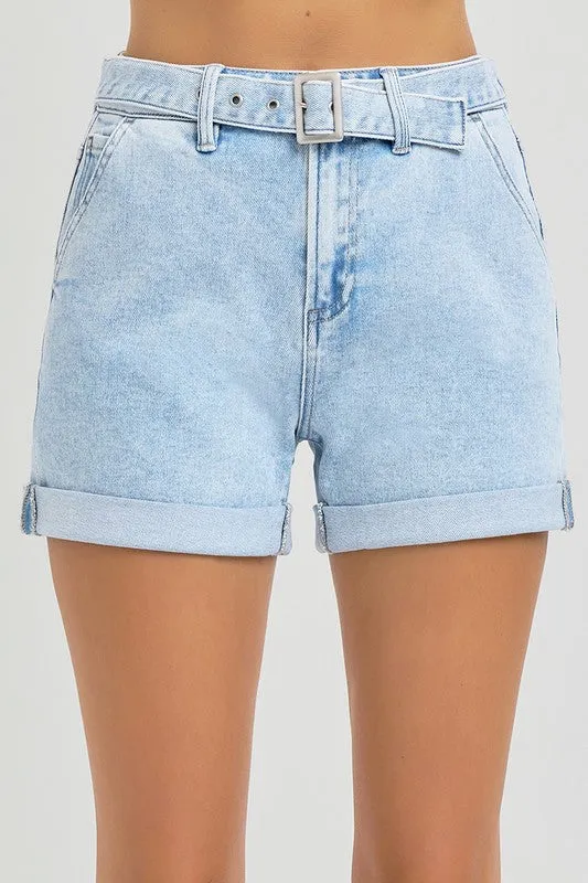 "Anne" High Waist Belted Shorts