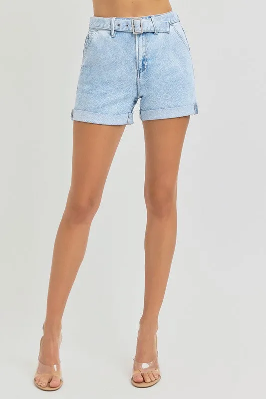 "Anne" High Waist Belted Shorts