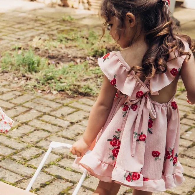 "Eliana" Embroidered Floral Dress