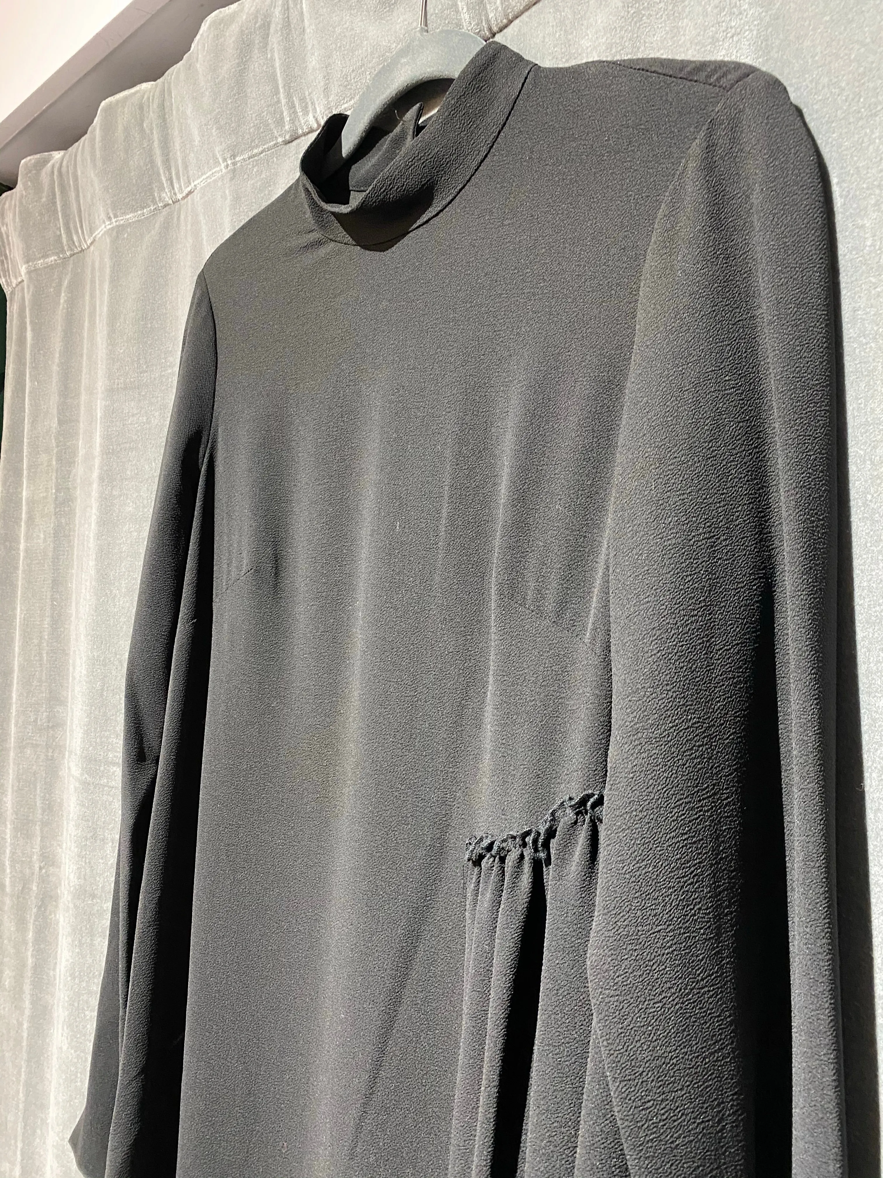 RACHEL Rachel Roy Black Mock Neck Long Sleeve Asymmetrical Dress