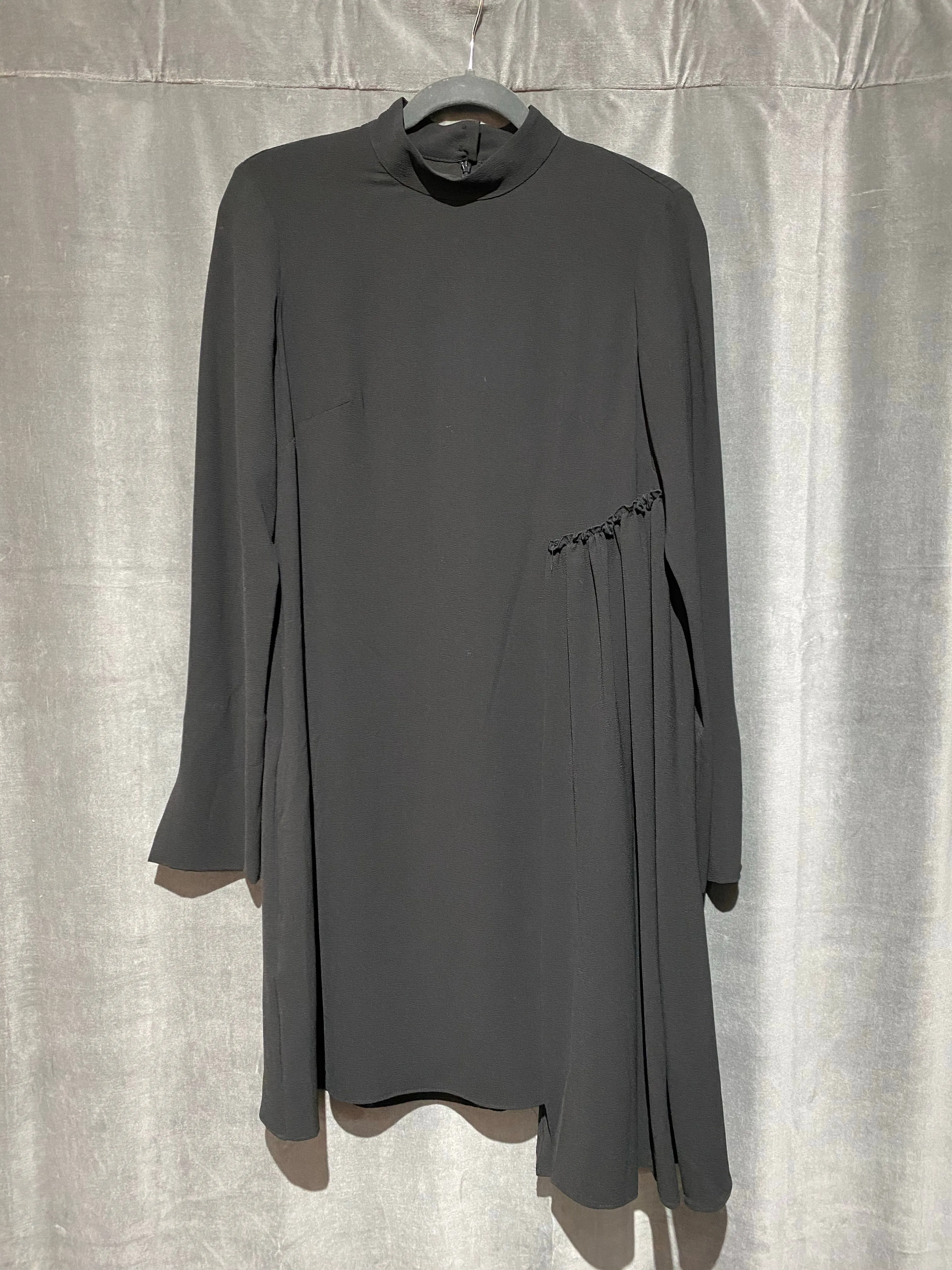 RACHEL Rachel Roy Black Mock Neck Long Sleeve Asymmetrical Dress