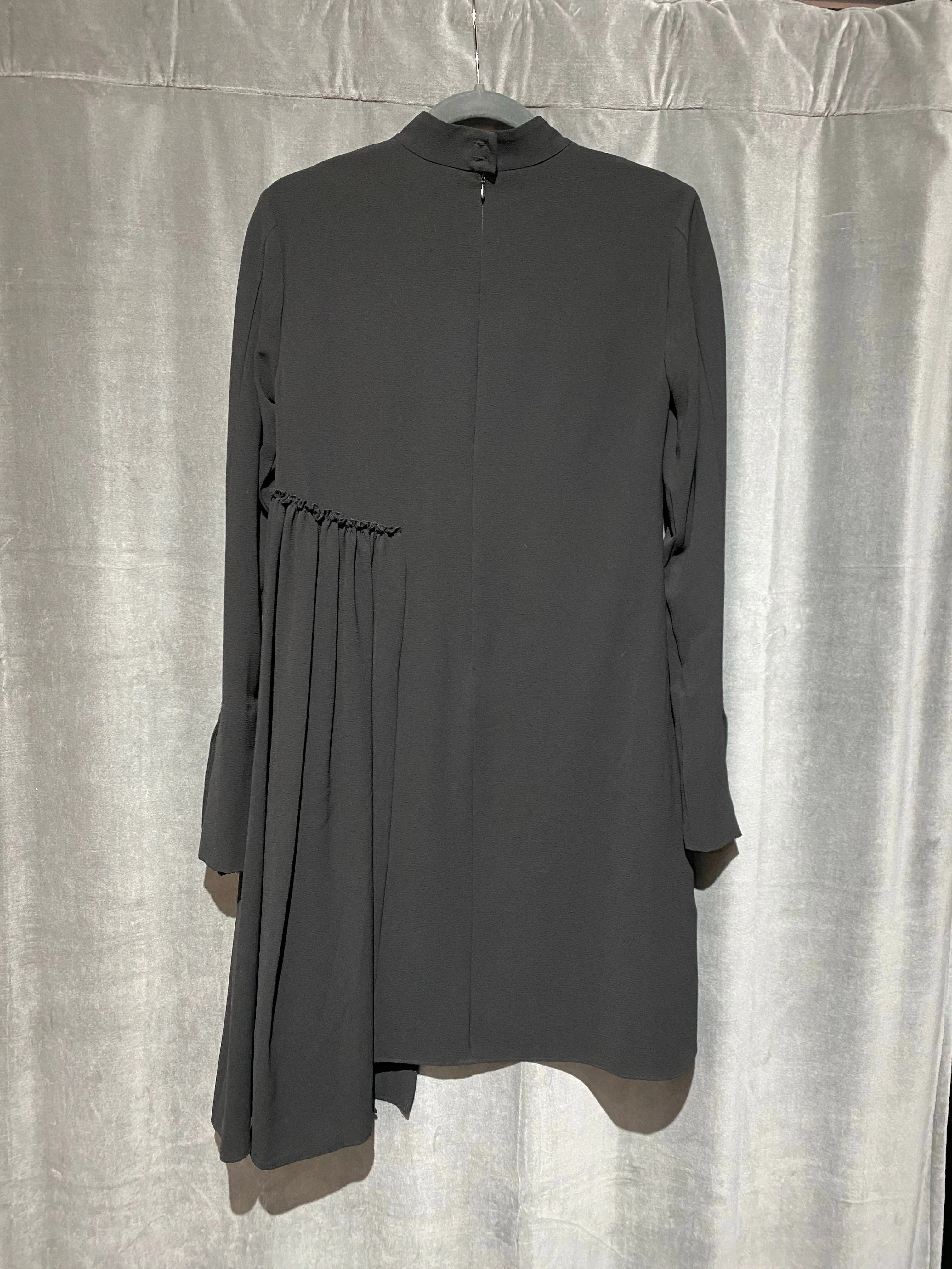 RACHEL Rachel Roy Black Mock Neck Long Sleeve Asymmetrical Dress