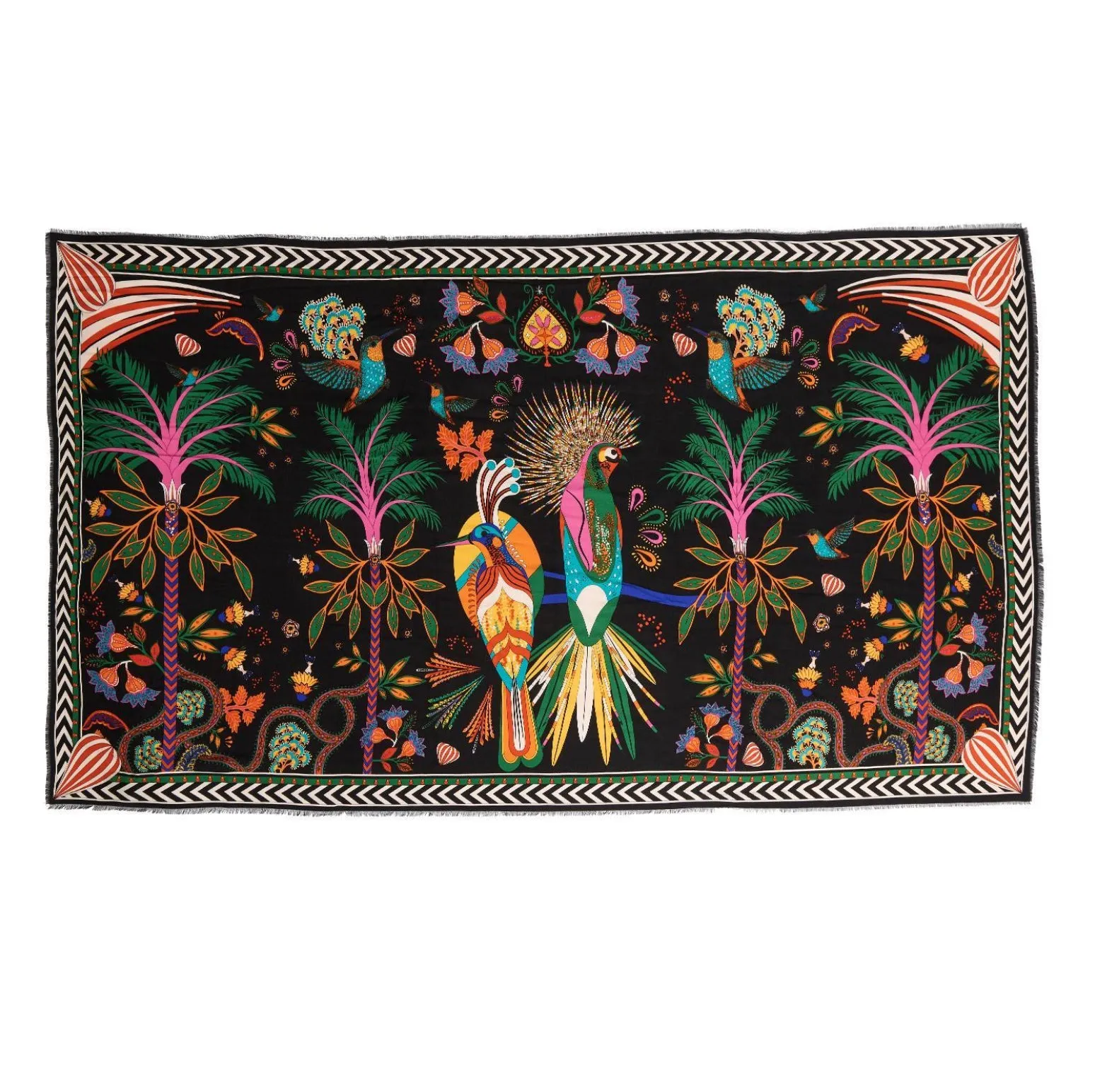 Rectangle Scarf / Magic India Black