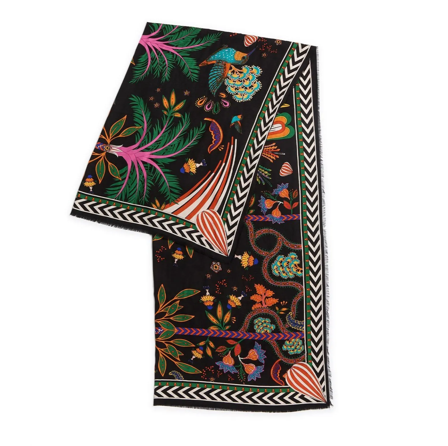 Rectangle Scarf / Magic India Black