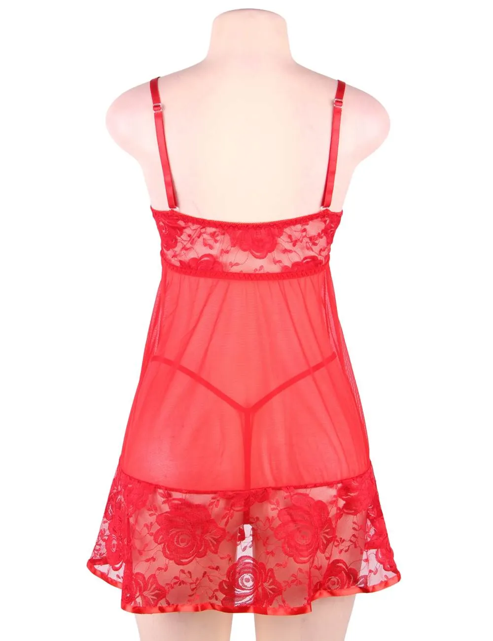 Red Christmas Soft Lace Plush Decoration Babydoll Egypt