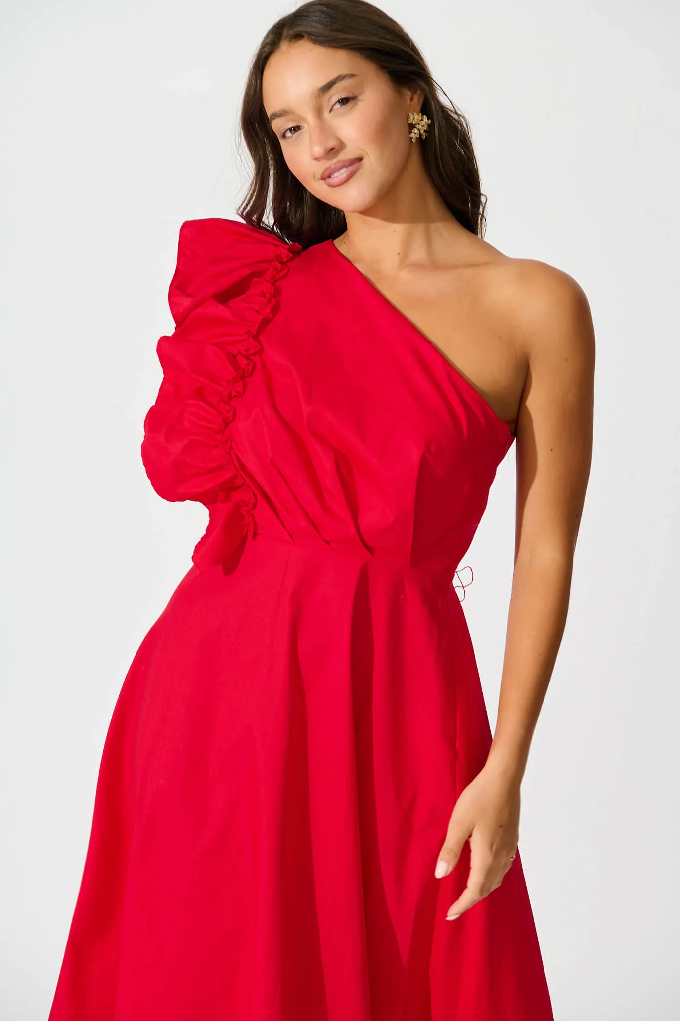 Red Cotton Maxi Dress - Irisa