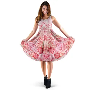 Red Mandala Midi Dress