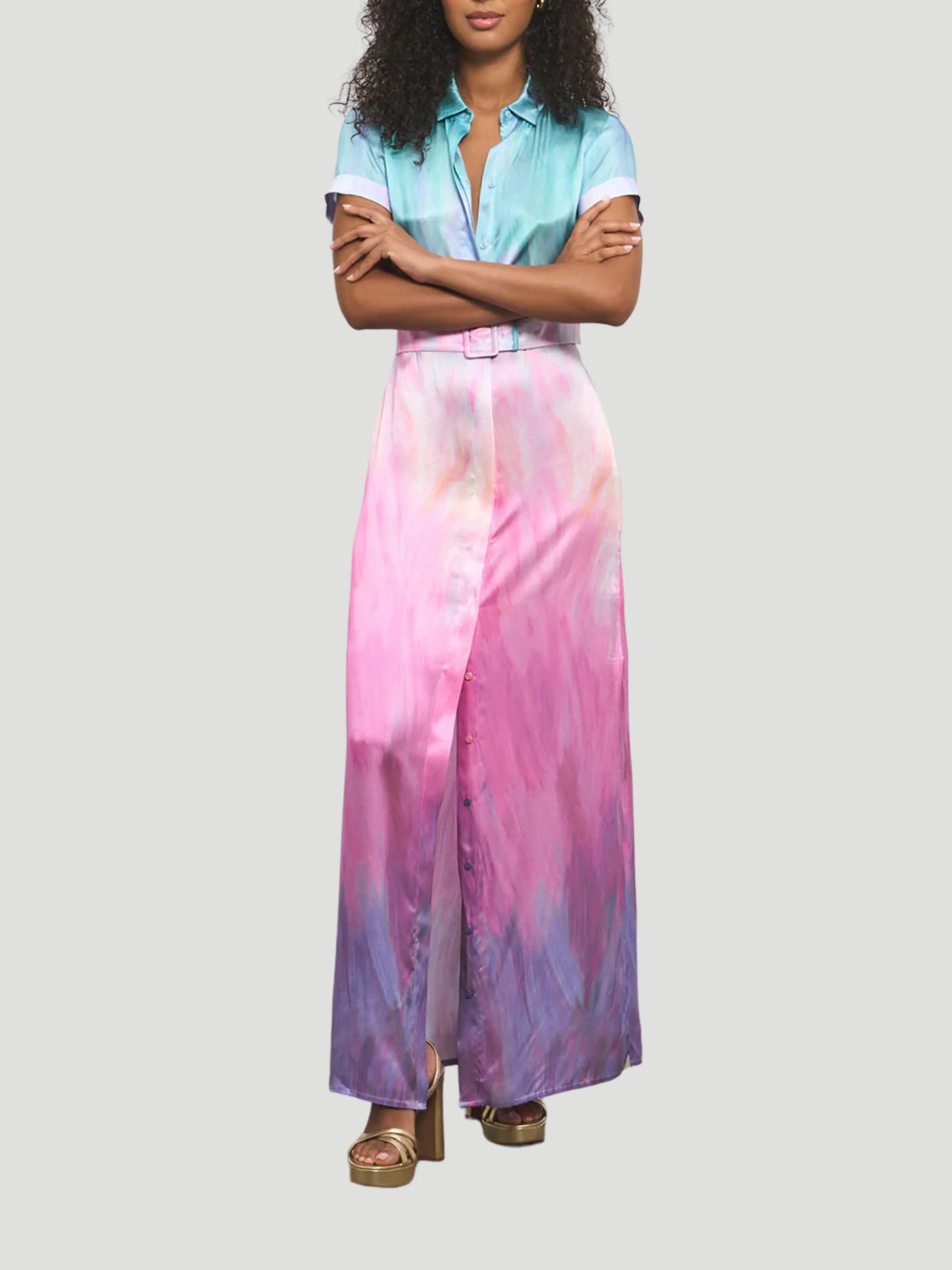 Redonna Ombre Satin Maxi Dress