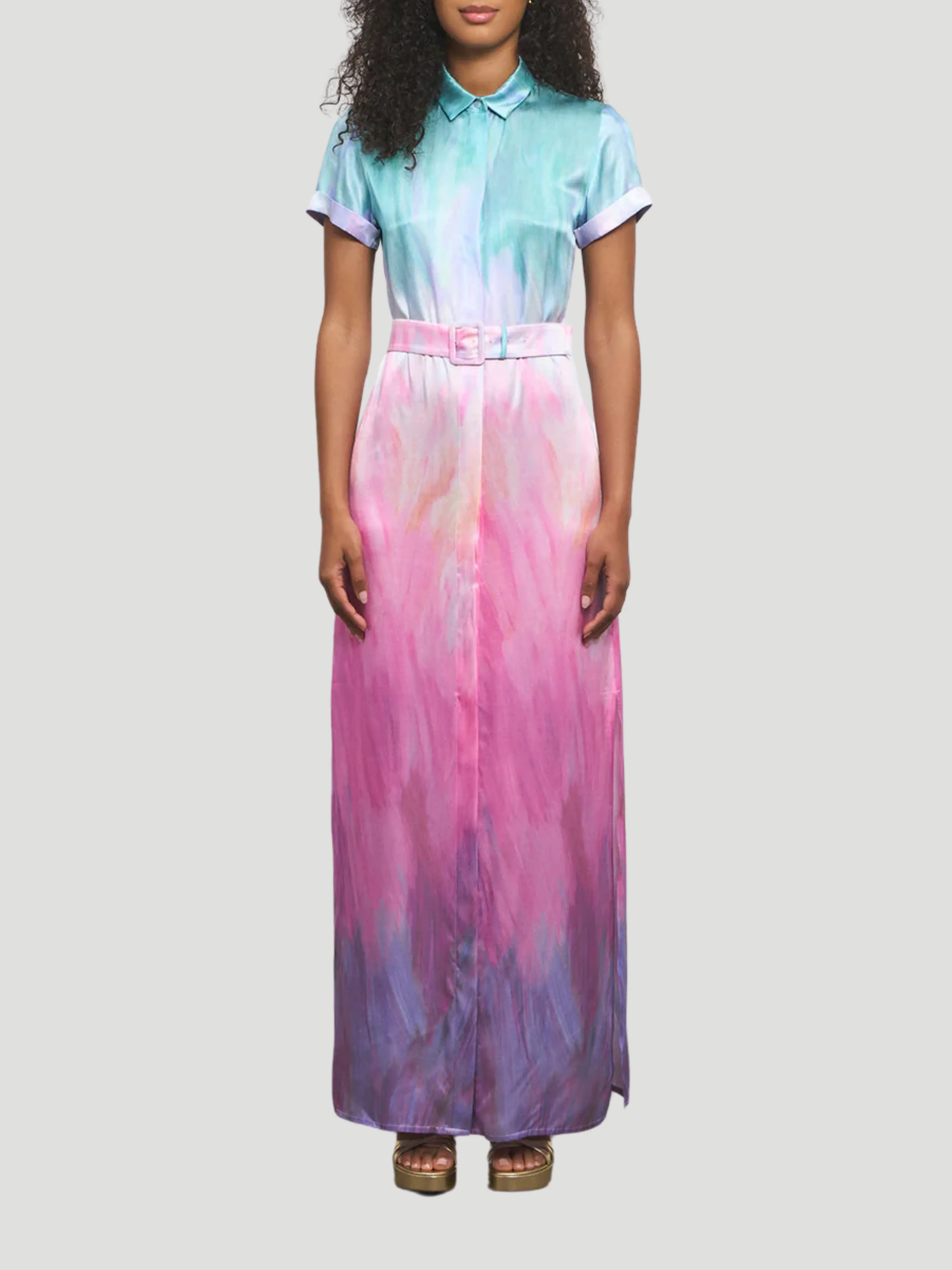 Redonna Ombre Satin Maxi Dress