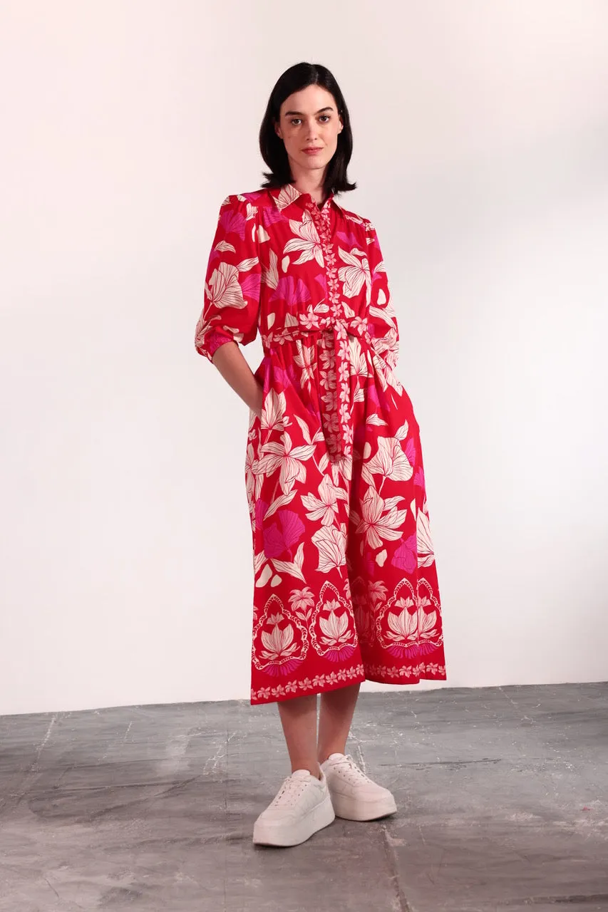 Remi Dress-Chili Floral