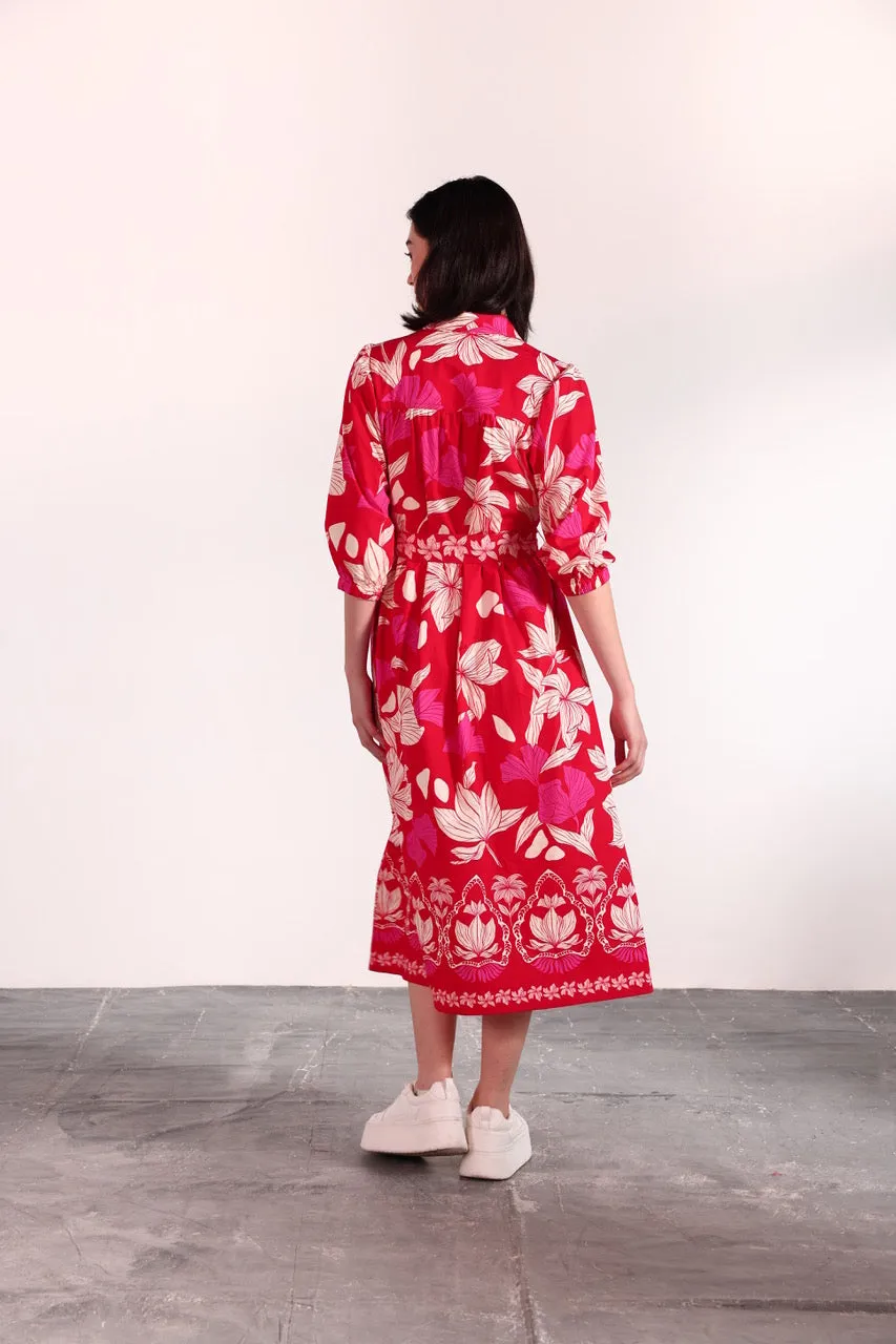 Remi Dress-Chili Floral