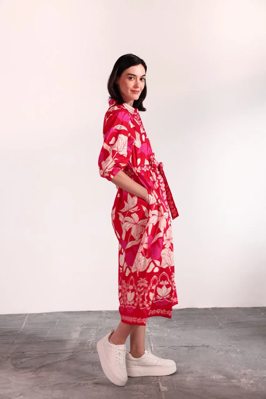 Remi Dress-Chili Floral