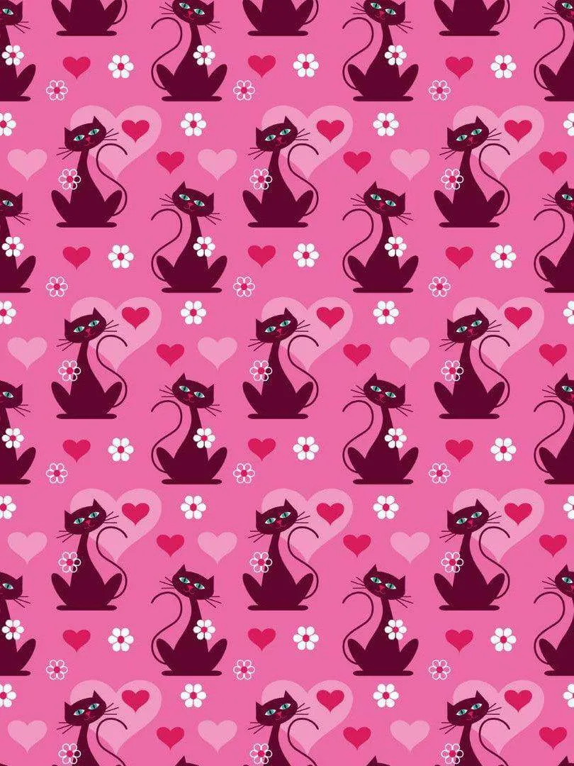 Retro Love Cats Knee Length Skater Dress [IN STOCK]