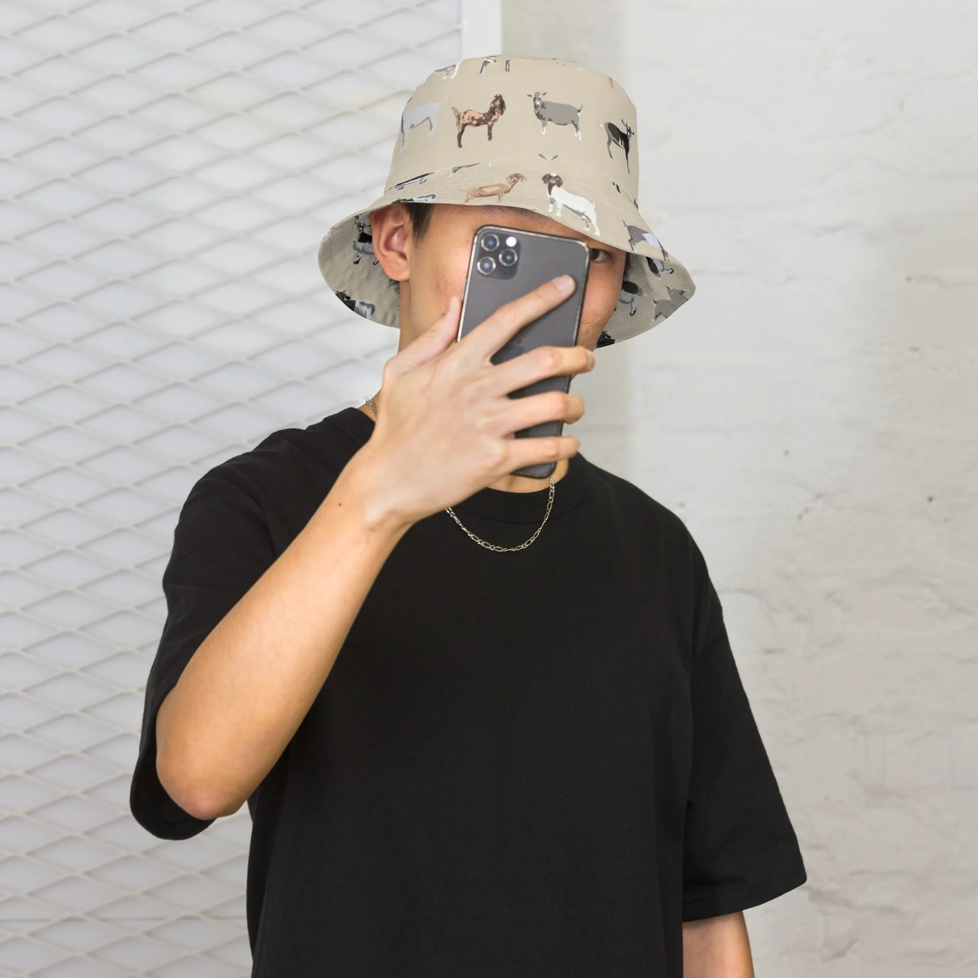 Reversible bucket hat Goat Print- Stylish & Comfortable