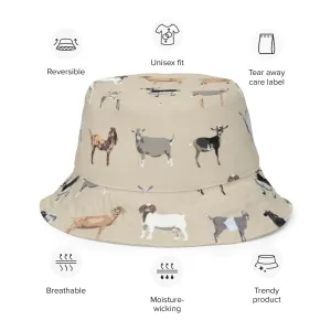 Reversible bucket hat Goat Print- Stylish & Comfortable