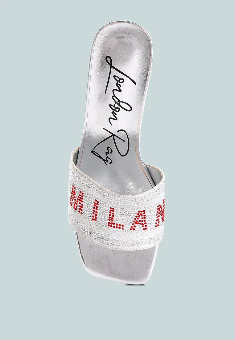 Rhinestone Embellished Milan Sandals By MODE