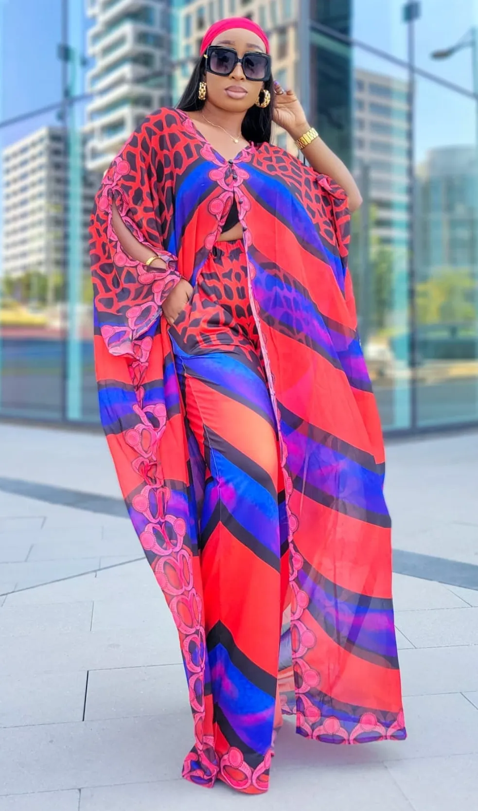 Rich Aunty Vibes- 2pc Kimono Top/Pant SET (NEW)