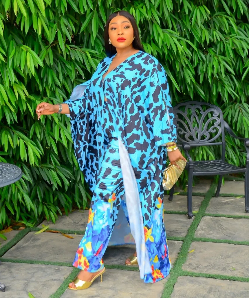 Rich Aunty Vibes Too- 2pc Floral Kimono Top/Pant SET (NEW)