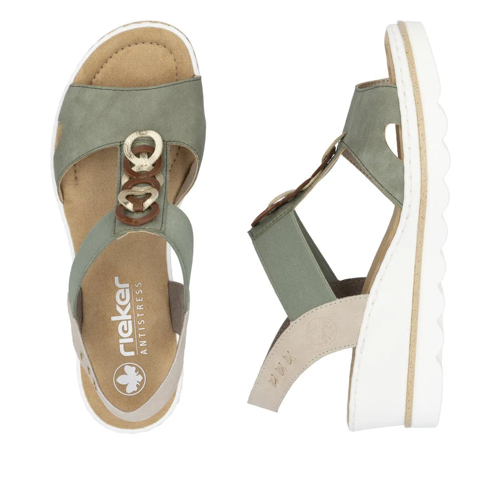 Rieker - 67498-52 - Schif/Lightgold/Amaretto/Ginger - Sandals