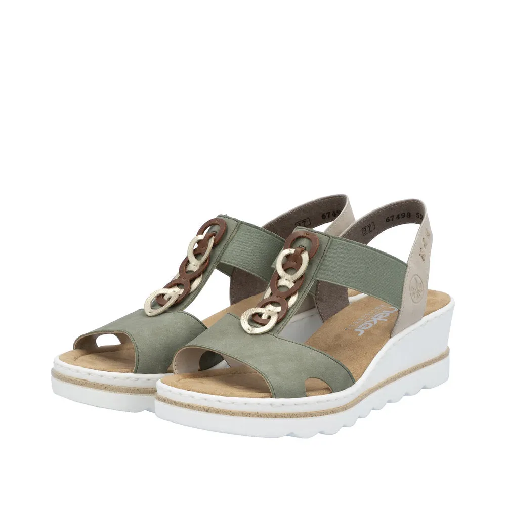 Rieker - 67498-52 - Schif/Lightgold/Amaretto/Ginger - Sandals