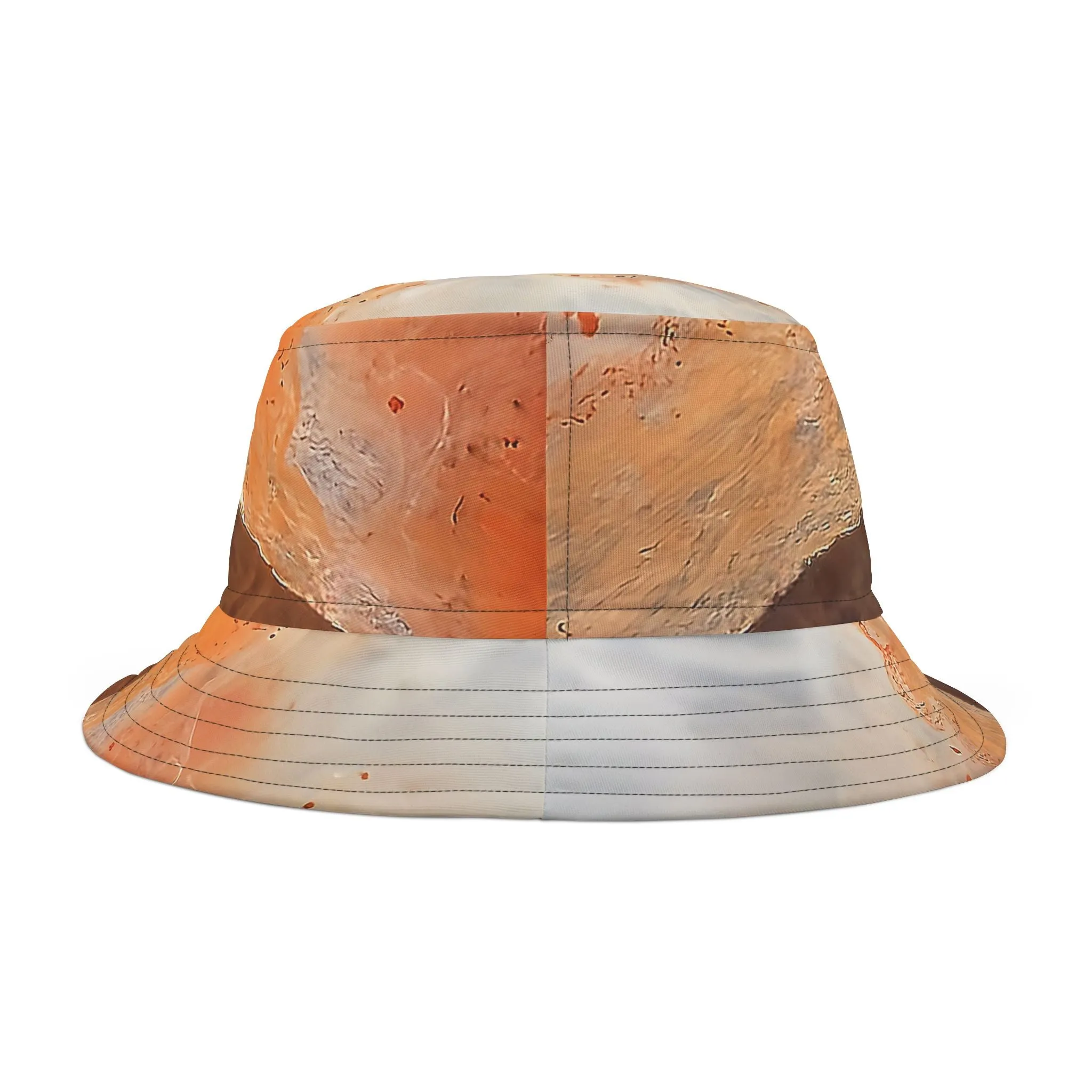 Rock Art-Inspired Floppy Bucket Hat –Plume Agate- Unique Tie-Dye Ish Design