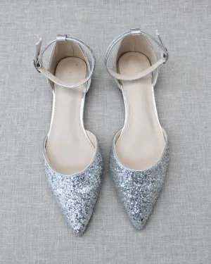 Rock Glitter Ankle Strap Flats