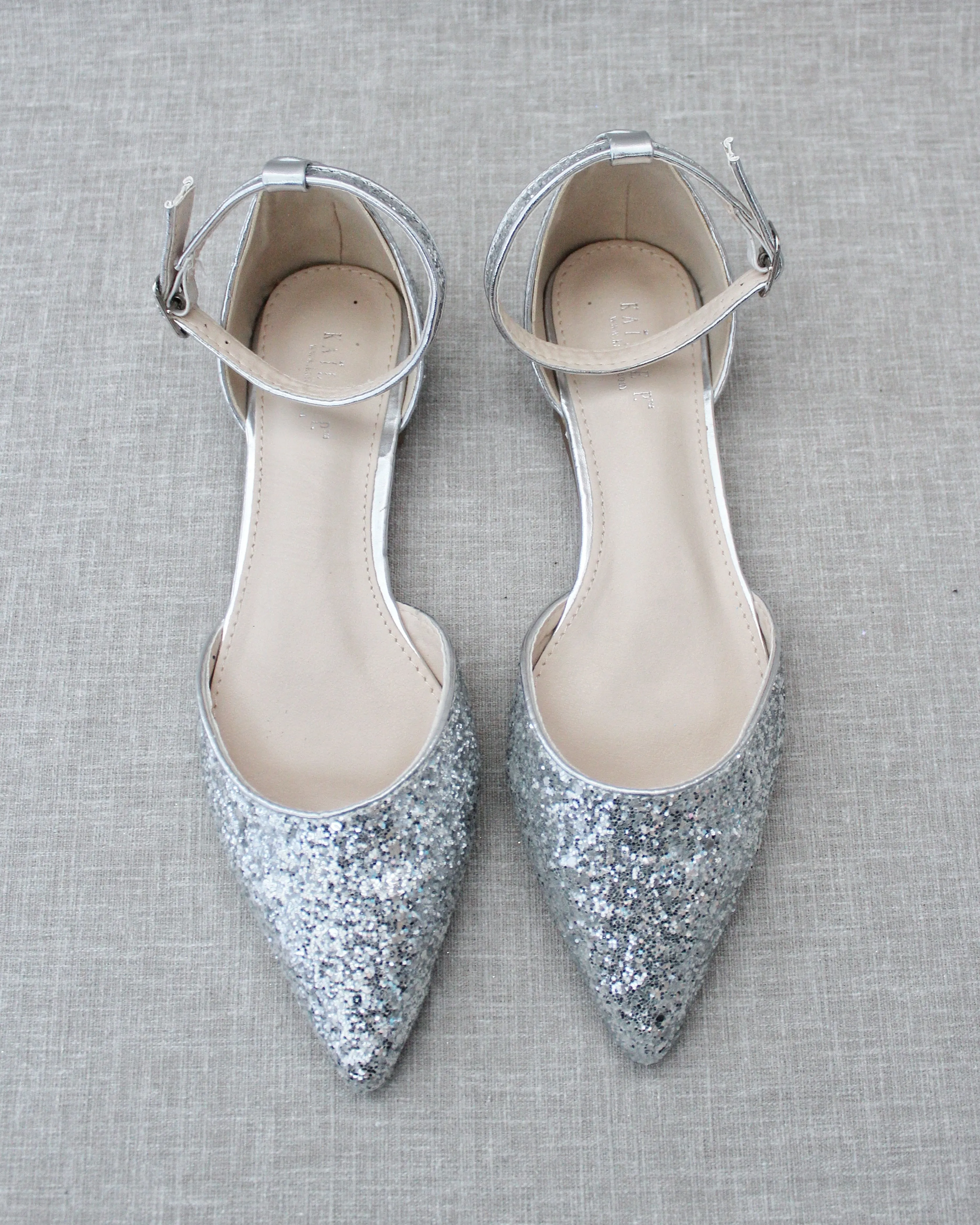 Rock Glitter Ankle Strap Flats