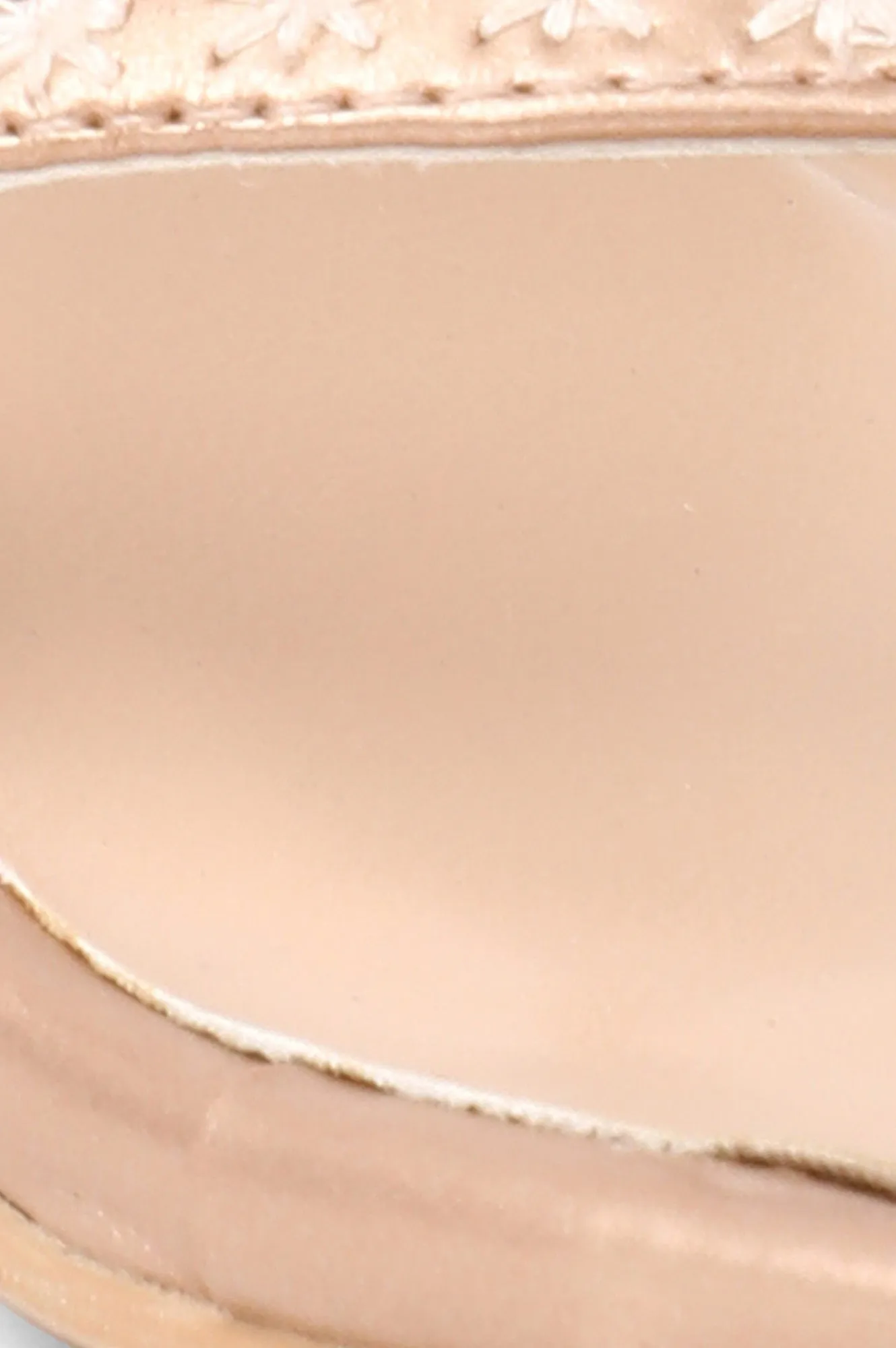 Rose Gold Round Toe Embroidered Kitten Heel - ZGina