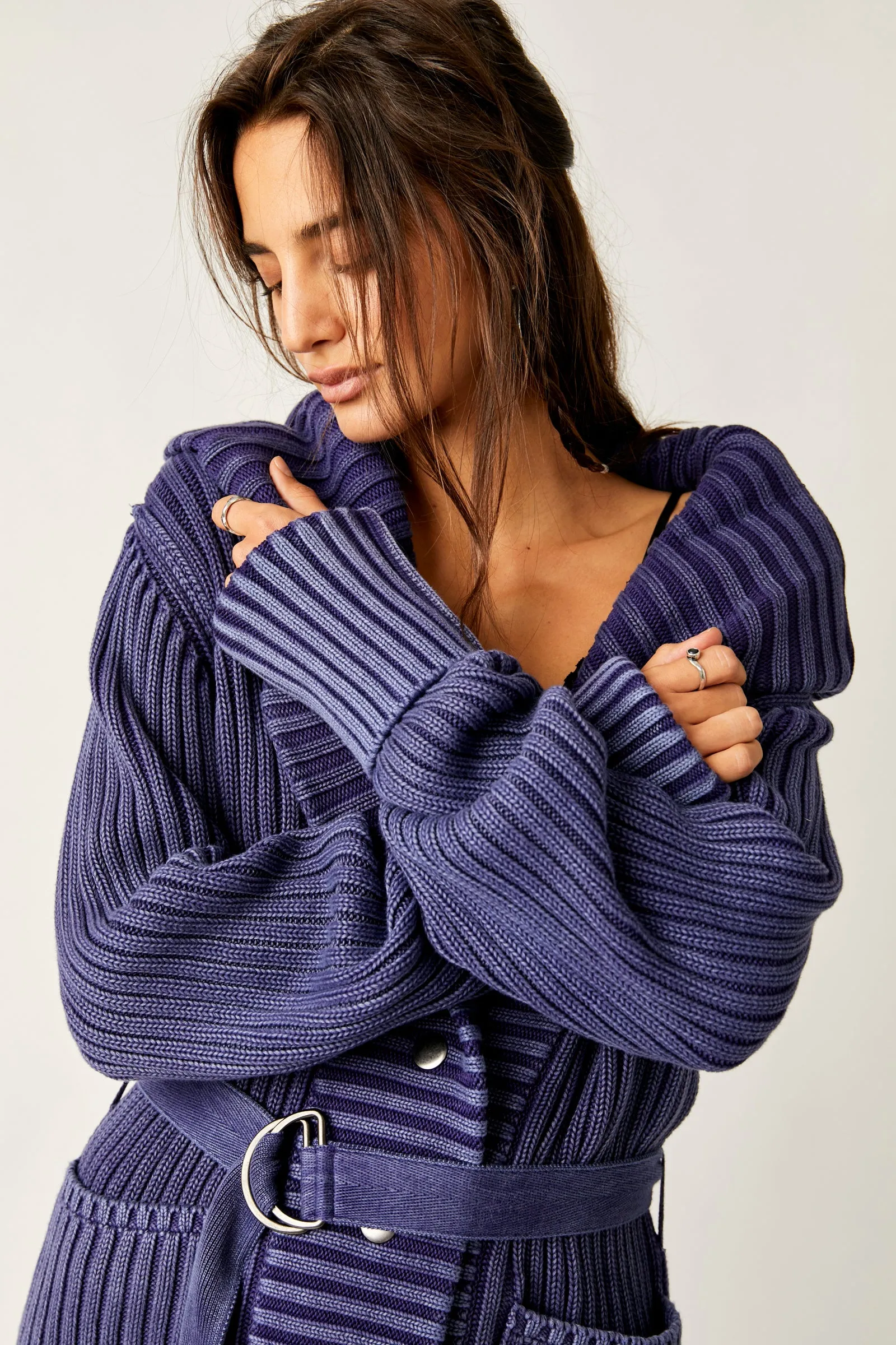 RYANNE LONG HAUL CARDIGAN-NAVY