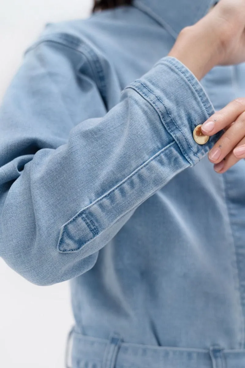 San Francisco Upcycled Denim Boilersuit | Sky