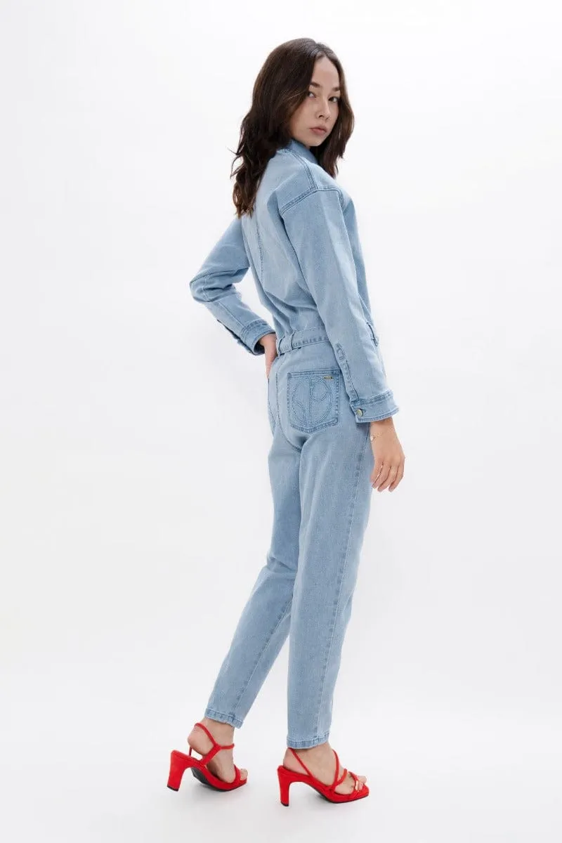 San Francisco Upcycled Denim Boilersuit | Sky