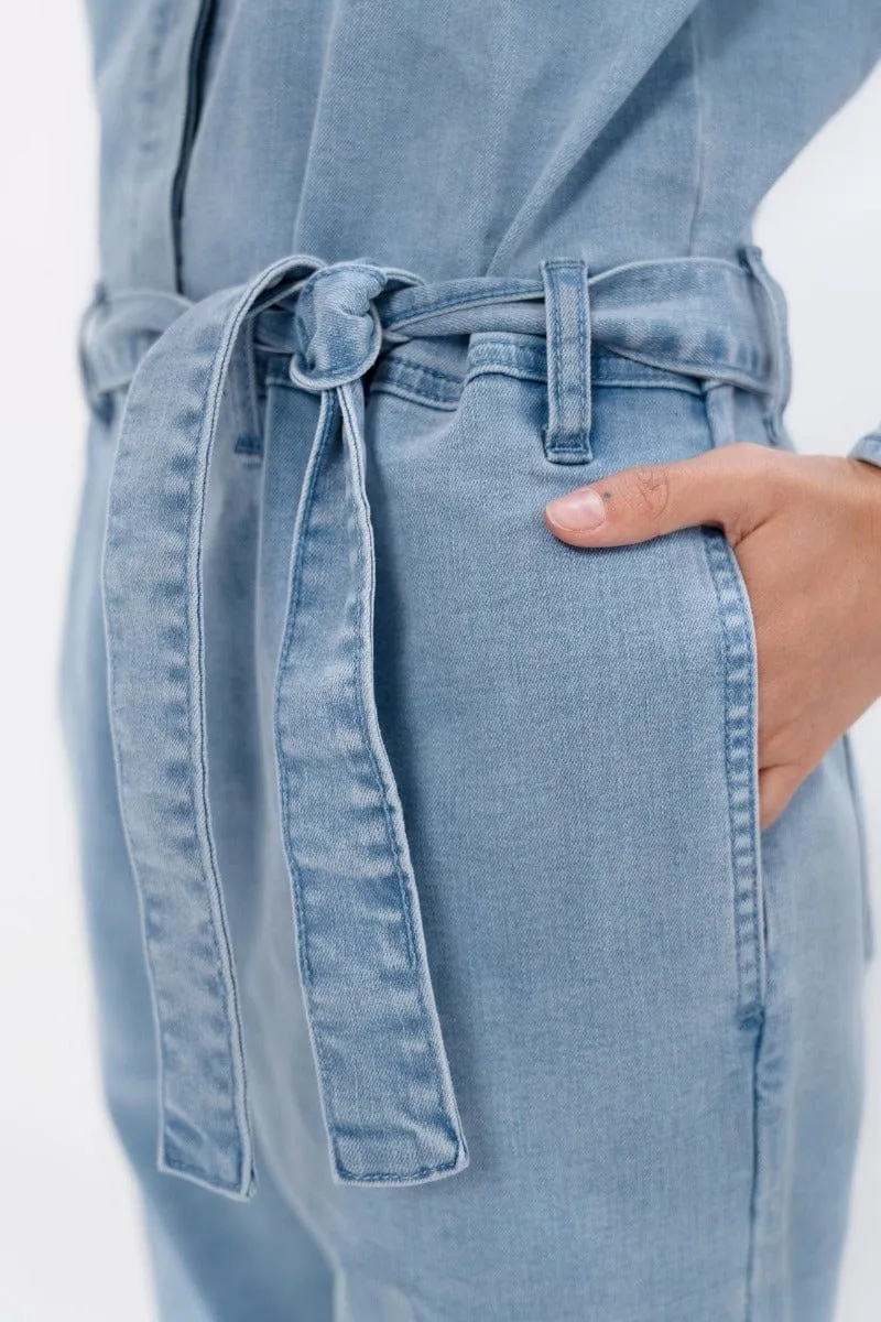 San Francisco Upcycled Denim Boilersuit | Sky