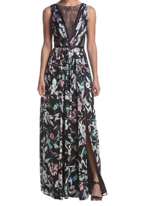 Satin Floral Print Gown