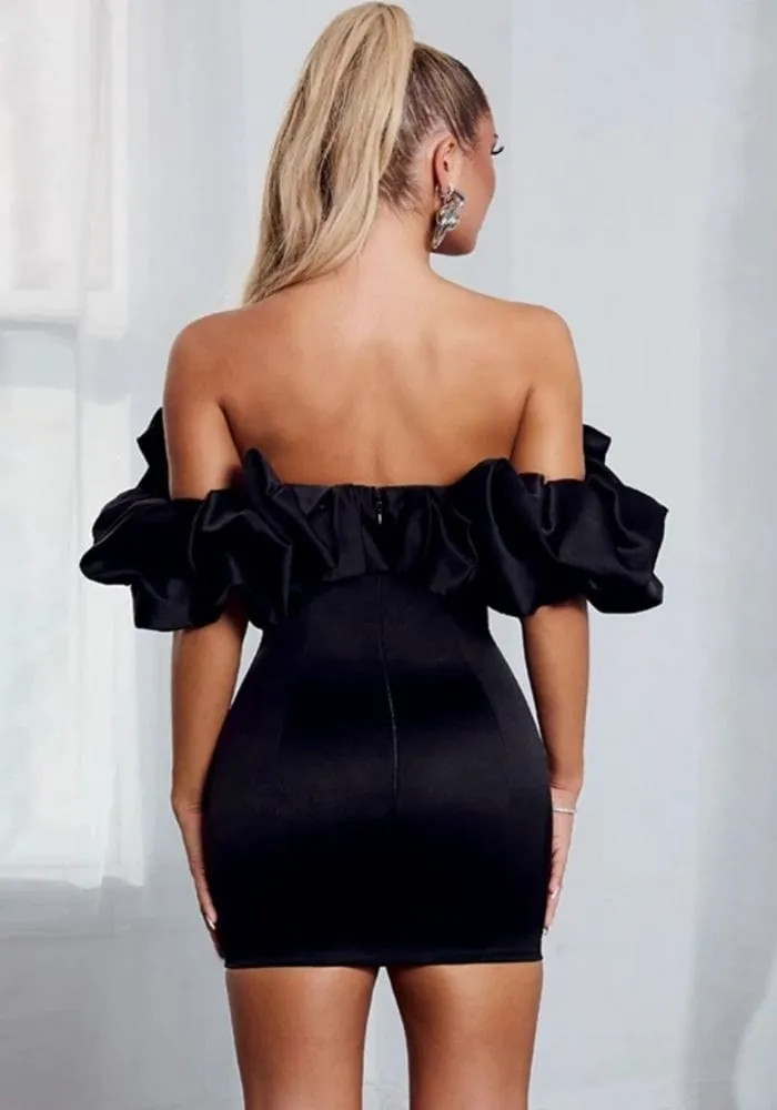 Satin Off The Shoulder Dress